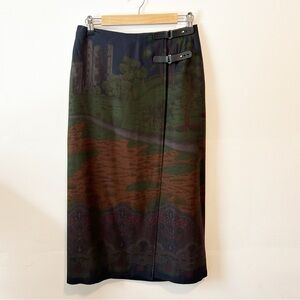 Vintage Lauren Ralph Lauren Oxfordshire Castle Country Paisley Wrap Midi Skirt